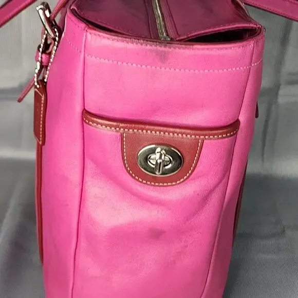 Coach Fuchsia Leather Tote - Picture 12 of 16
